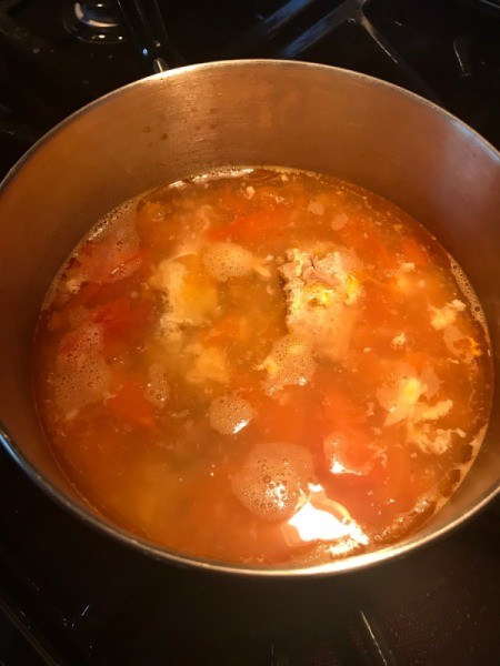 soup in pan