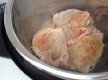chicken thighs in pan