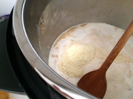 mixing sauce ingredients