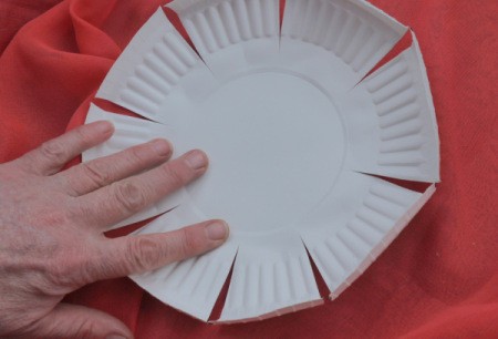 Paper Plate Flower - plate turned inside out to cause petals to stand out