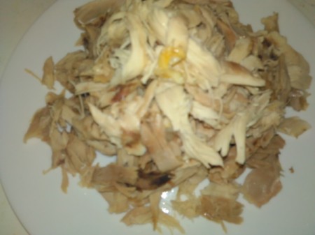 cut and shredded chicken