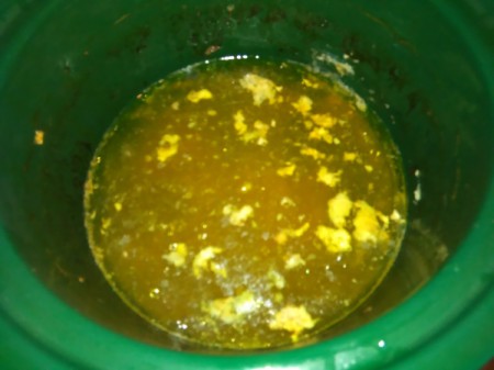 chicken broth in bowl