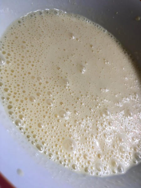 Mini Cream Cheese Crepe batter mixed in bowl