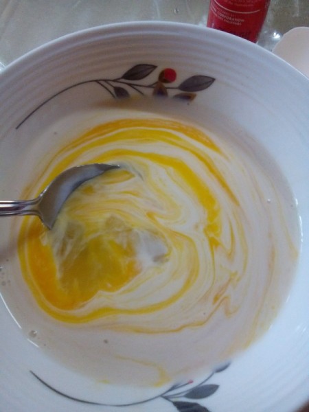 mixing Custard batter