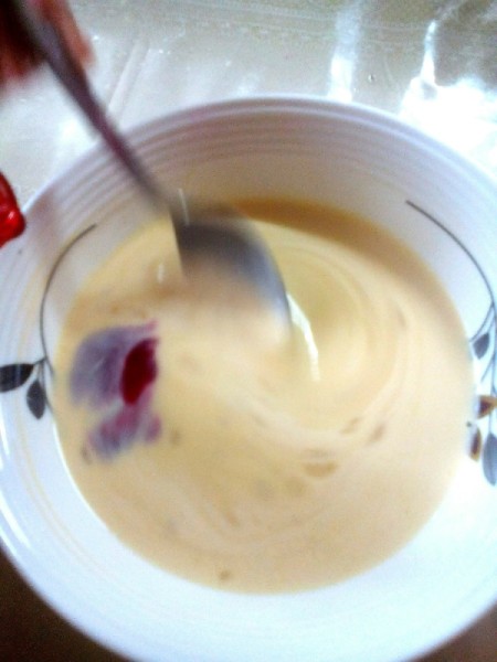 mixing Strawberry Custard batter