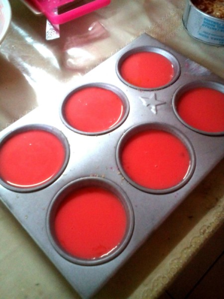 Strawberry Custard in mold