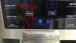 A Samsung ice maker that is not working.