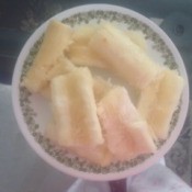 Steamed Cassava (Khoai Mi) on plate