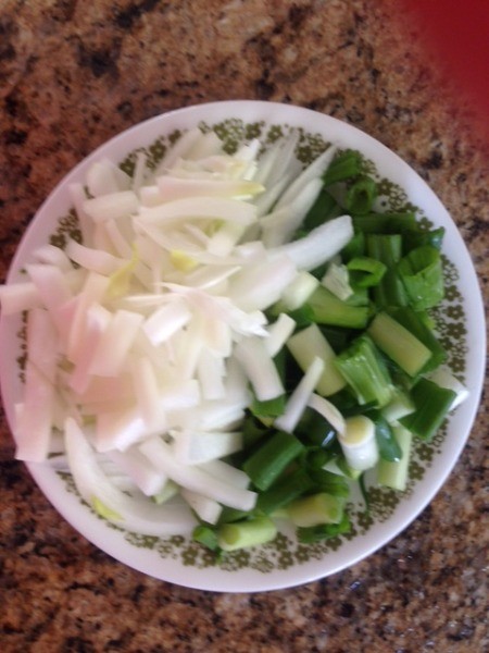 cut onions in bowl