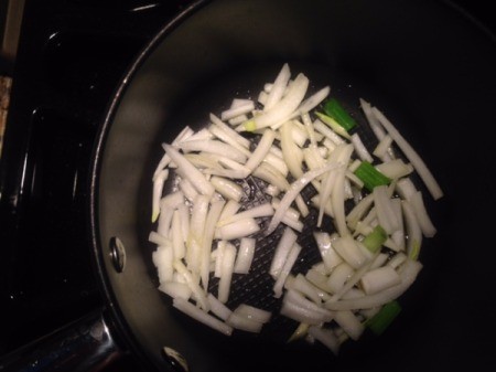 onions in pan