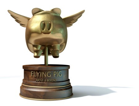 Flying pig award trophey
