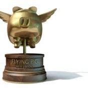 Flying pig award trophey
