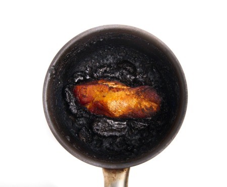 Burnt Stainless Steel Pan