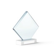 Glass diamond shaped award.