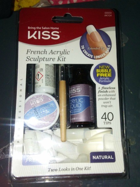 An acrylic nail kit from the store.