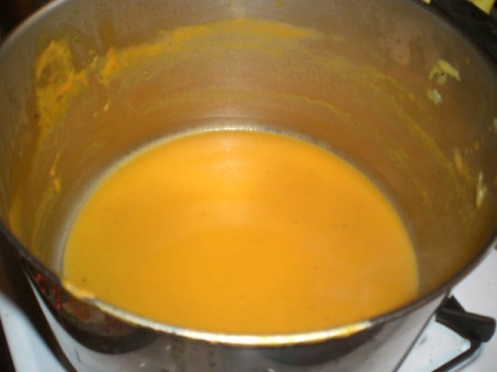 Carrot Ginger Soup in pan