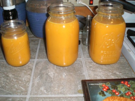 Carrot Ginger Soup in jars