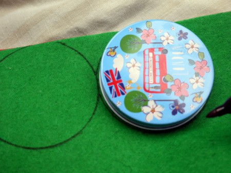 One Eyed Monster Badge - using your marker trace two circles on your green felt
