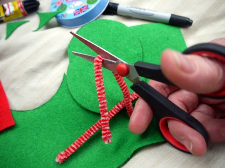 One Eyed Monster Badge - cut pipe cleaner in half