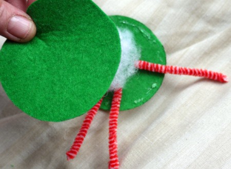 One Eyed Monster Badge - glue the second circle to the first and press