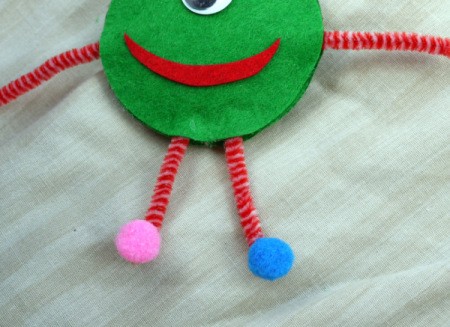 One Eyed Monster Badge - glue on pom poms