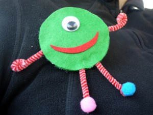 One Eyed Monster Badge - cute monster brooch