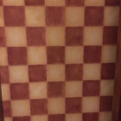 Discontinued Wallpaper - brick and honey colored checkerboard pattern
