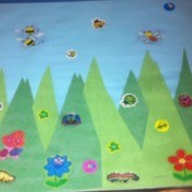 Spring Day Project Using Stickers - second example of grass and sticker project