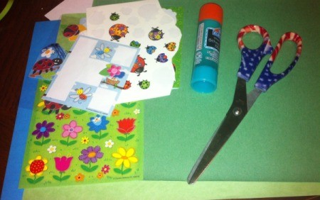 Spring Day Project Using Stickers - supplies