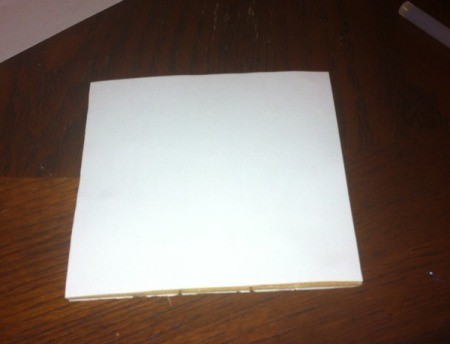 Button Flowers - glue white square to original cardboard square