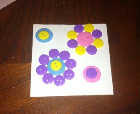 Button Flowers - arrange buttons until you are satisfied with design and glue in place