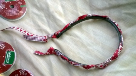 Revamp an Old Headband with Ribbon - attach the braided ribbon