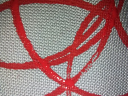 Fabric Stamping Art Project - very closeup photo of overlapping circles