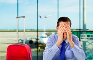 A frustrated passenger who missed his flight.