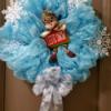 Name Ideas for a Handmade Wreath Company - blue tulle and snowflake wreath