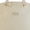 white leather purse