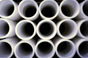 White PVC pipes.