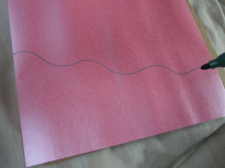 Greetings Card With Stickers  - draw a wavy line between two marks