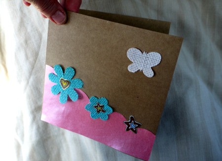 Greetings Card With Stickers - finished card