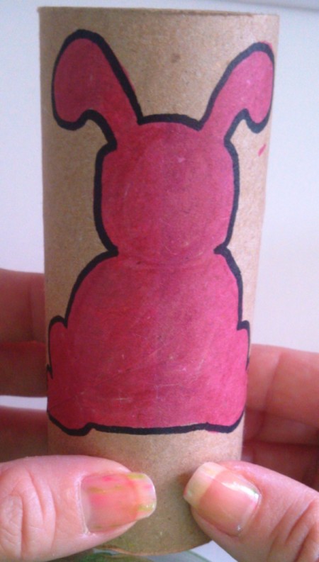 Toilet Paper Tube Easter Bunnies - outlined bunny
