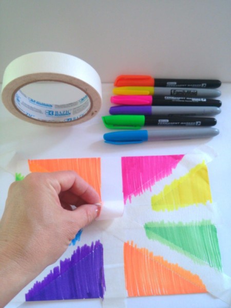 Birthday Card Envelope with Masking Tape Bow - roll masking tape toward the center to create the bow