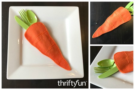 Felt Carrot Utensil Holder