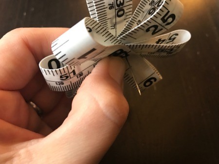 Tape Measure Flower Brooch