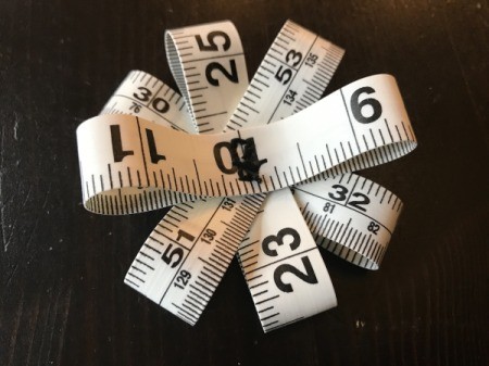 Tape Measure Flower Brooch