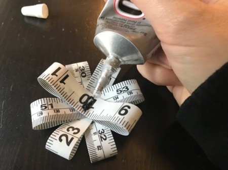 Tape Measure Flower Brooch