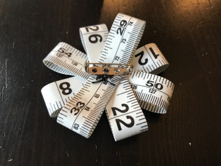 Tape Measure Flower Brooch