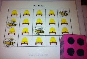 Bee 1:1 Correspondence Math Game - playing the game