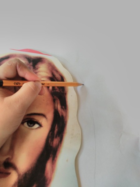 Decorating Door Poster with Ribbons - drawing an oval larger than the image on poster board