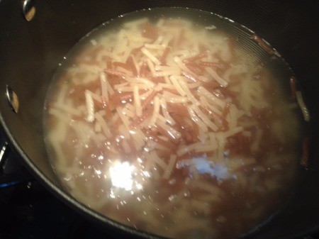 pasta cooking in water