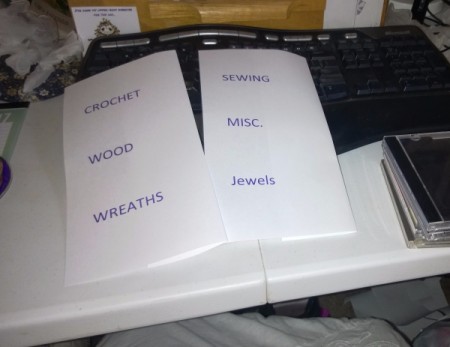 Craft Project Tickler Box - print labels and tape to front of CD cases